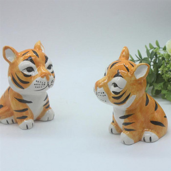 1Pc Zodiac Tiger Στολίδι Κεραμικό Money Box Lovely Piggy Bank Fortune Tiger Στολίδι για διακόσμηση γραφείου