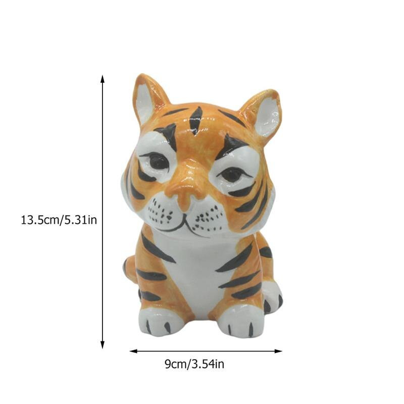 1 db zodiákus tigris dísz kerámia persely Kedves malacpersely szerencsetigris dísz irodai dekorációhoz