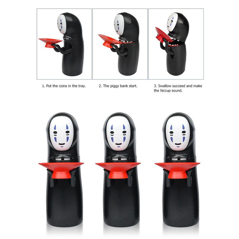 Anime No Face Man Modell Baba Malacpersely Pénzért Arctalan férfi pénzes doboz automata érmedoboz Kawaii gyerekeknek játékok ajándék