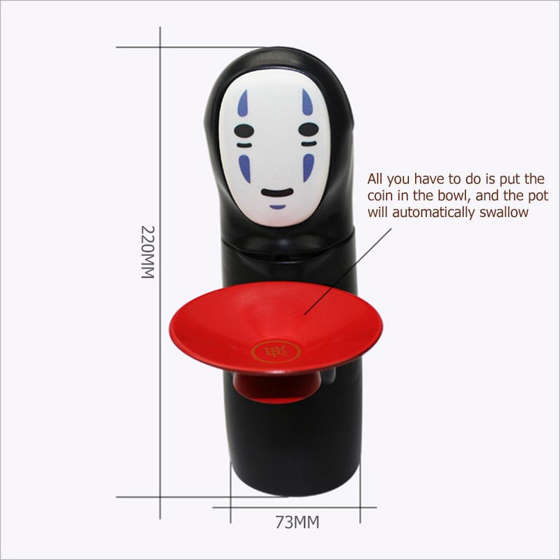 Anime No Face Man Modell Baba Malacpersely Pénzért Arctalan férfi pénzes doboz automata érmedoboz Kawaii gyerekeknek játékok ajándék