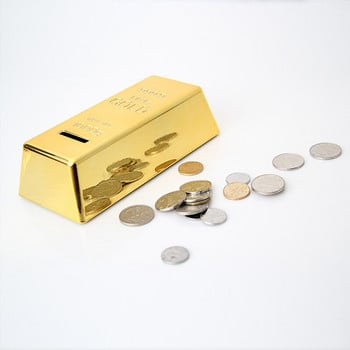 Crestive Simulation Gold Bar Money Box Χρυσό τούβλο Piggy Bank Πλαστικό Coin Cash Bank Κουτί χρημάτων για Παιδικό κοντέινερ Αποθήκευση Piggy