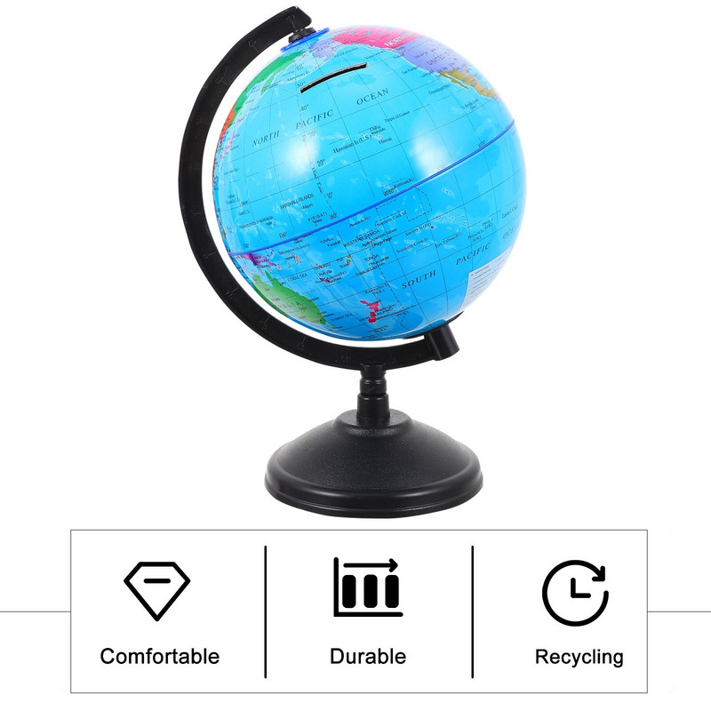 Globe World Kidsbank Desktopsaving Potearthpiggy interaktív oktatóállvány Tanulógyerekeknek Földi dekoráció Felnőtteknek