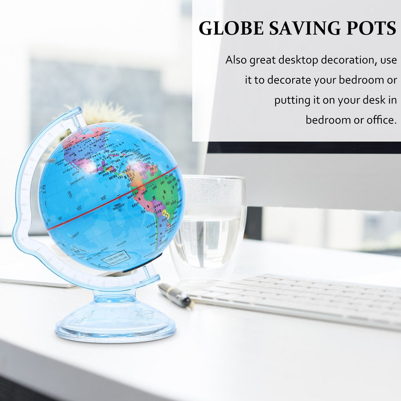 Globe World Kidsbank Desktopsaving Potearthpiggy interaktív oktatóállvány Tanulógyerekeknek Földi dekoráció Felnőtteknek