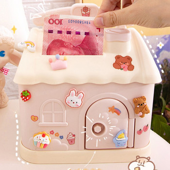Kawaii Piggy Bank Anime Cartoon Cute Square Money Boxes Κουμπαράς με κλειδαριά και κλειδί για σημειώσεις για παιδιά Χριστουγεννιάτικο δώρο Πρωτοχρονιάς 2022