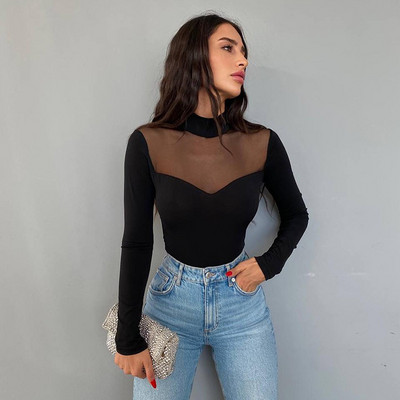 Moteriškas tinklinis kombinezonas ilgomis rankovėmis