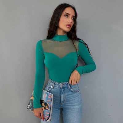 Moteriškas tinklinis kombinezonas ilgomis rankovėmis