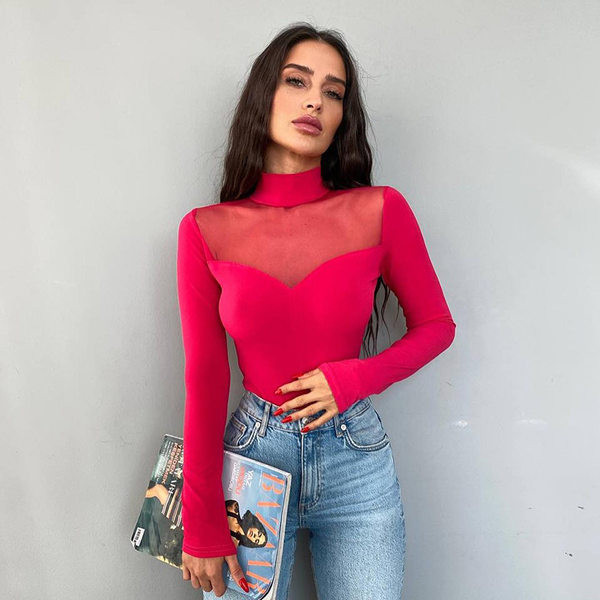 Moteriškas tinklinis kombinezonas ilgomis rankovėmis