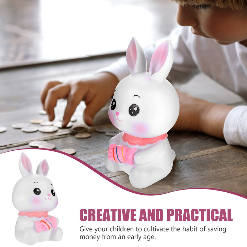 Bankas Piggy Moneybanks Vaikams taupantis zuikį triušio dėžutę Gyvūnų puodas Forcash Velykų Jarfigūrėlė Mergaitėms Taupymo vaikams Vaiko Žaislai Dovana