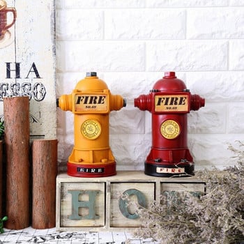 Piggy Bank Ρητίνη Fire Hydrant Figurines Στολίδι για κουτί αποθήκευσης χρημάτων για το σπίτι Vintage μαλακή διακόσμηση Θήκη για παιδικά γενέθλια