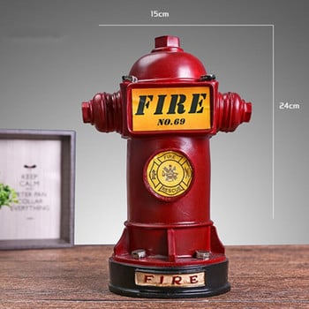 Piggy Bank Ρητίνη Fire Hydrant Figurines Στολίδι για κουτί αποθήκευσης χρημάτων για το σπίτι Vintage μαλακή διακόσμηση Θήκη για παιδικά γενέθλια