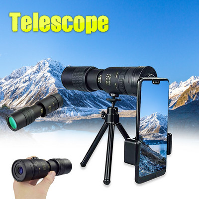 Μονόφθαλμο τηλεσκόπιο Super Telephoto Zoom 4K 10-300X40mm με φακό πρίσματος BAK4 για ταξίδια στην παραλία, υπαίθριες δραστηριότητες, σπορ