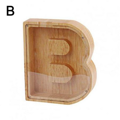 Laiško formos Piggy Bank Didelė medinė pinigų dėžutė Ekologiškas suvenyras namų miegamojo darbalaukio papuošalams Didelis pinigų bankas