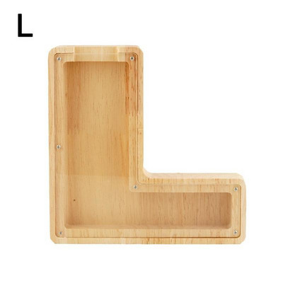 Laiško formos Piggy Bank Didelė medinė pinigų dėžutė Ekologiškas suvenyras namų miegamojo darbalaukio papuošalams Didelis pinigų bankas