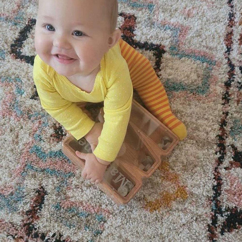 Laiško formos Piggy Bank Didelė medinė pinigų dėžutė Ekologiškas suvenyras namų miegamojo darbalaukio papuošalams Didelis pinigų bankas