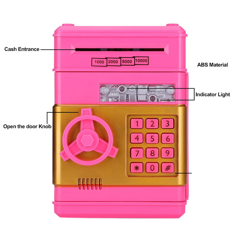 Elektronski bankomat Kasica prasica Lozinka Kasica za novčiće Kutija za štednju Bankomatski sef Automatski depozit Novčanica Božićni dar