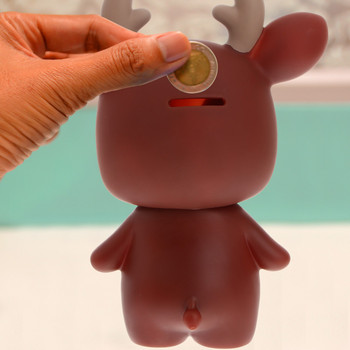Bank Money Deer Coin Piggy Box Kids Saving Cartoon Boys Banks Safe Girls Παιδιά Δώρο Γενεθλίων Πλαστικό βάζο S Pot Teens Mini
