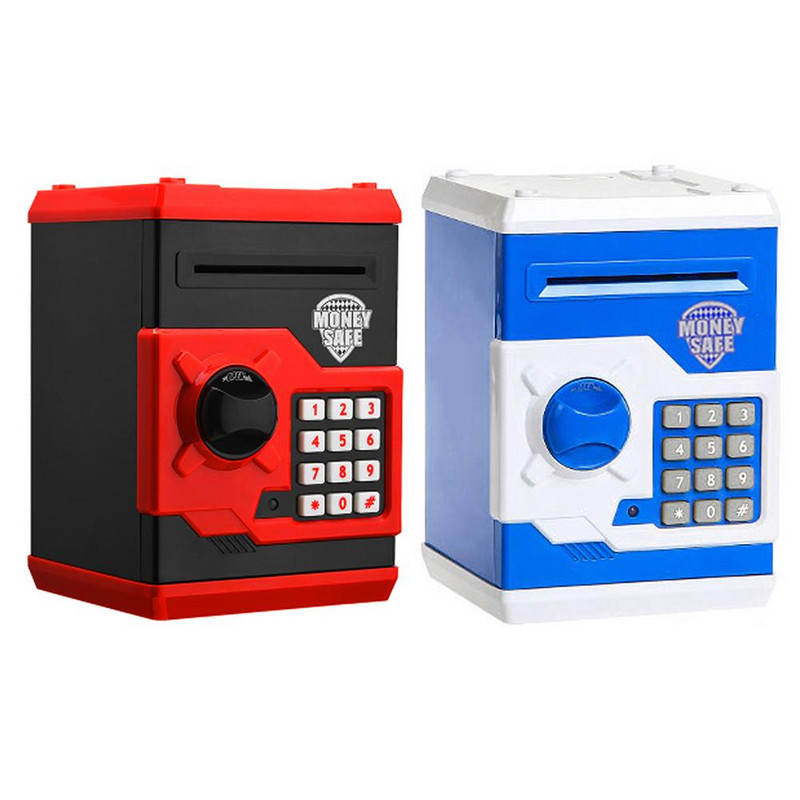 Elektronikus Piggy Bank ATM Jelszó Pénzdoboz Készpénz Érmék Takarékdoboz Banki széf Automata befizetés bankjegy karácsonyi születésnapi ajándék