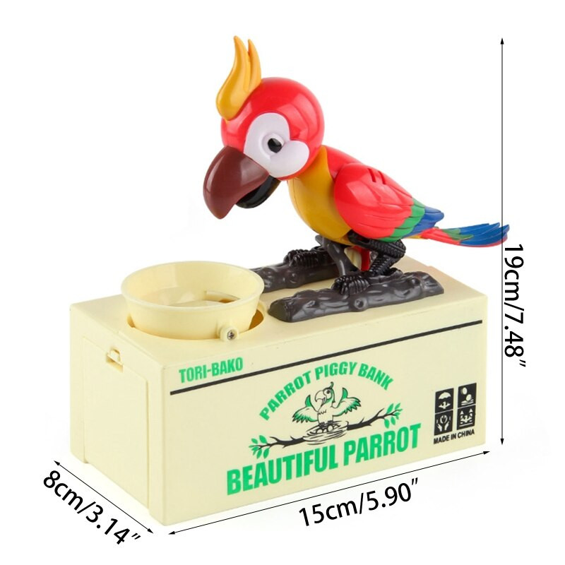 Gražus papūga monetų taupymo bankas Piggy Bank robotas paukščių pinigų dėžutė vaikams suaugusiems berniukams mergaitėms Kalėdų gimtadienis Naujųjų metų diena