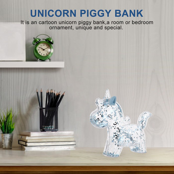 Τραπεζικό Money Box Εξοικονόμηση αποθήκευσης Kids Piggy Pot Βάζο δοχείο Δώρο μετρητά Διαφανές επιτραπέζιο γραφείο γενεθλίων Παιδική θήκη αγαλμάτων