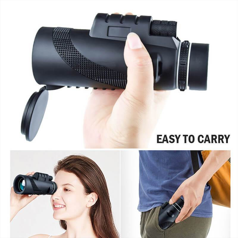 Teleskopas monokulis 40x60 mastelio keitimas monokuliariniai žiūronai, aiškus, silpnas naktinio matymo kišeninis teleskopas su išmaniojo telefono laikikliu.