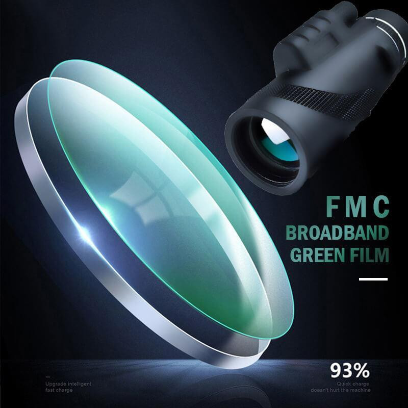 Teleskopas monokulis 40x60 mastelio keitimas monokuliariniai žiūronai, aiškus, silpnas naktinio matymo kišeninis teleskopas su išmaniojo telefono laikikliu.