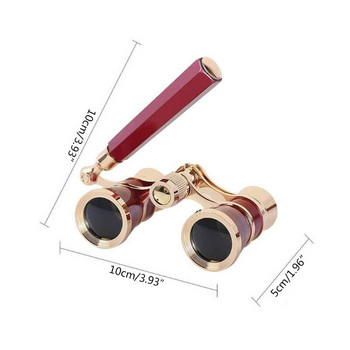 Mini Protable Vintage Γυαλιά Διόφθαλμο Τηλεσκόπιο με Λαβή Fashion Elegant 157A