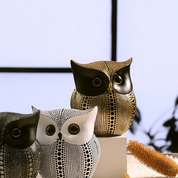 Vilead Resin Owl Figurines Money Box Κέρμα Διακοσμητικό Κουμπαράς Σπίτι Υπνοδωμάτιο Σαλόνι Εσωτερική διακόσμηση Πρωτοχρονιάτικο παιχνίδι δώρου