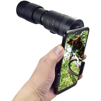 ABHU 10-300X40mm Монокулярен телескоп със супер телефото увеличение с държач за телефон и статив за лов на птици, туризъм, къмпинг