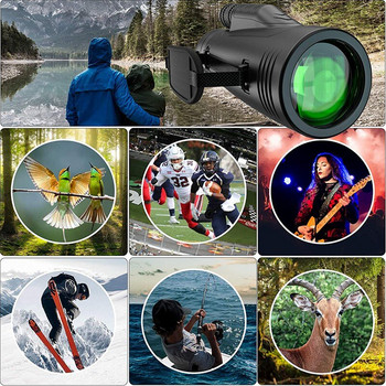 Νέο μονόφθαλμο τηλεσκόπιο HD 12x50 με θήκη Quick Smartphone, Αδιάβροχο Monocular -BAK4 Prism For Hunting, Bird Watching