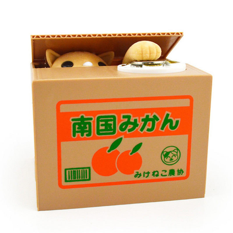 Cat Piggy Bank monetų dėžutė šunų indėlis taupo pinigus Seifas Elektroninis grynųjų pinigų plastikinis seifas vaikams Vaikų namas