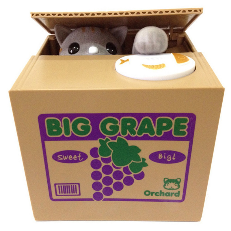 Cat Piggy Bank monetų dėžutė šunų indėlis taupo pinigus Seifas Elektroninis grynųjų pinigų plastikinis seifas vaikams Vaikų namas