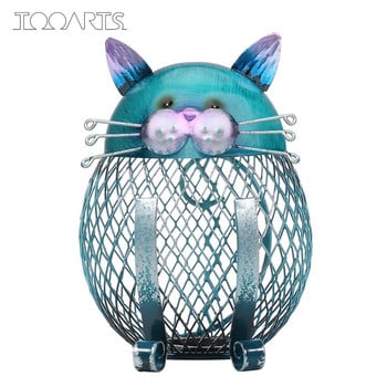 Tooarts Cat Money Box Κουτί νομισμάτων Κουμπαράς Ζώο Στολίδι Δημιουργική Τέχνη Χειροτεχνία Εσωτερικού σπιτιού Διακόσμηση Σιδήρου Γλυπτά Δώρα