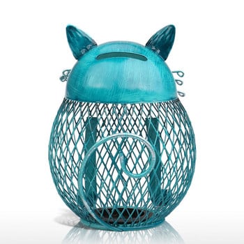 Tooarts Cat Money Box Κουτί νομισμάτων Κουμπαράς Ζώο Στολίδι Δημιουργική Τέχνη Χειροτεχνία Εσωτερικού σπιτιού Διακόσμηση Σιδήρου Γλυπτά Δώρα