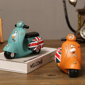 Kreatív Piggy Bank Retro motorkerékpár-modell dekoráció Otthoni nappali dolgozószoba TV szekrény ablakdekoráció