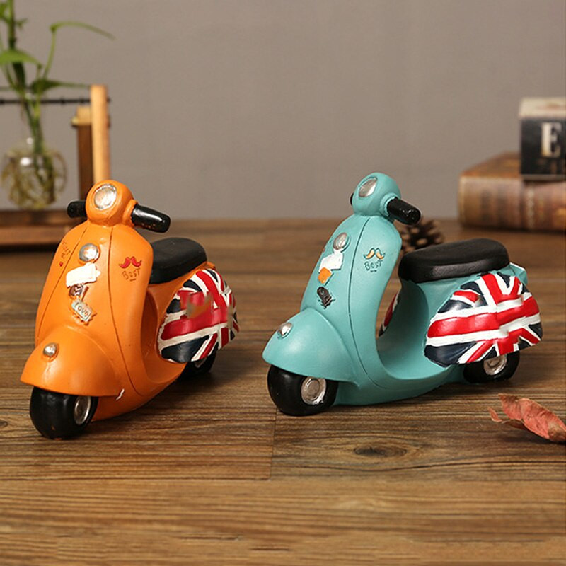 Kreatív Piggy Bank Retro motorkerékpár-modell dekoráció Otthoni nappali dolgozószoba TV szekrény ablakdekoráció