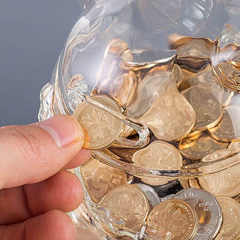 Pușculiță de sticlă Pușculiță cu semn de pisică Pușculiță de desene animate Pușculiță în formă de pisică Ornamente de artizanat din sticlă Cutie de depozitare pentru monede