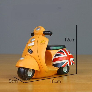 Zakka stil britanic din rășină pictată manual retro pușculiță motocicletă bancă de monede cadouri pentru decorarea casei figurine pentru jucării pentru copii