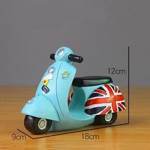 Zakka stil britanic din rășină pictată manual retro pușculiță motocicletă bancă de monede cadouri pentru decorarea casei figurine pentru jucării pentru copii