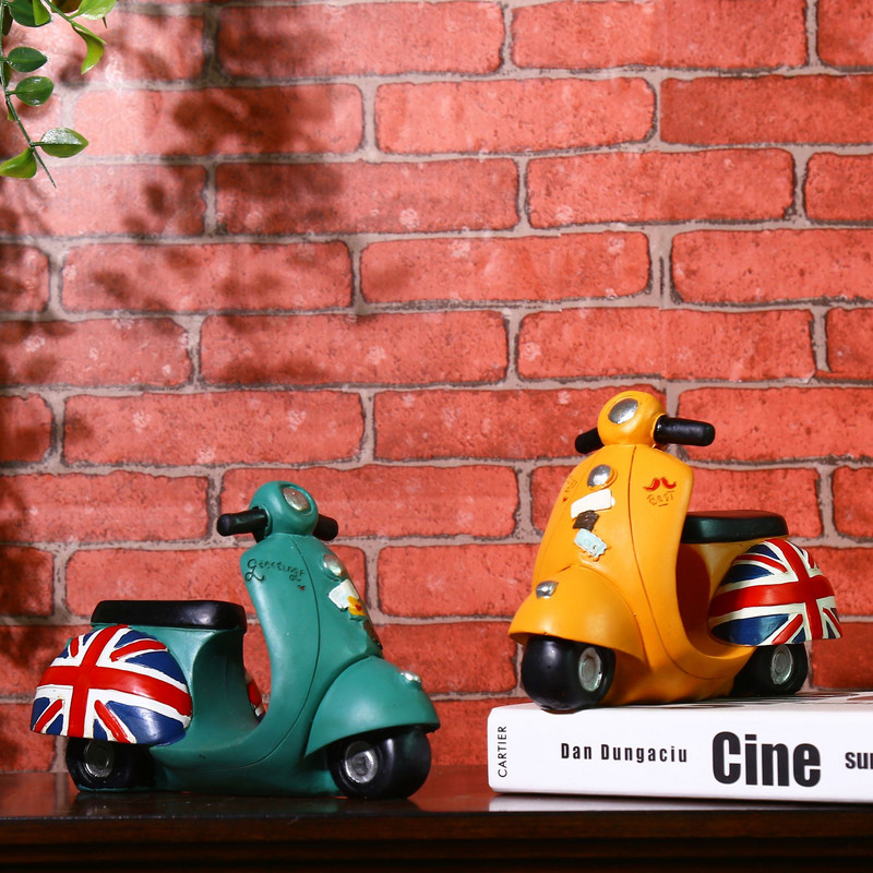 Zakka stil britanic din rășină pictată manual retro pușculiță motocicletă bancă de monede cadouri pentru decorarea casei figurine pentru jucării pentru copii