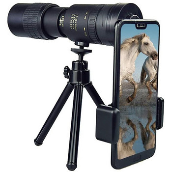 10-300X40 мм супер телефото мащабиране Монокулярен телескоп с държач за телефон и статив за лов на птици, туризъм, къмпинг