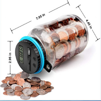Κουμπαράς Counter Coin Ηλεκτρονικό Ψηφιακό LCD Μετρώντας Κέρματα Κουτί εξοικονόμησης χρημάτων Witn Lock Jar Coins Κουτί αποθήκευσης για χρήματα GBP ευρώ