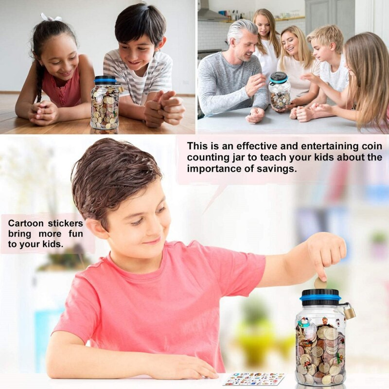 Piggy Bank pult érme elektronikus digitális LCD számláló érme takarékdoboz zárható tégelyes érmék tároló doboz euró GBP pénzért