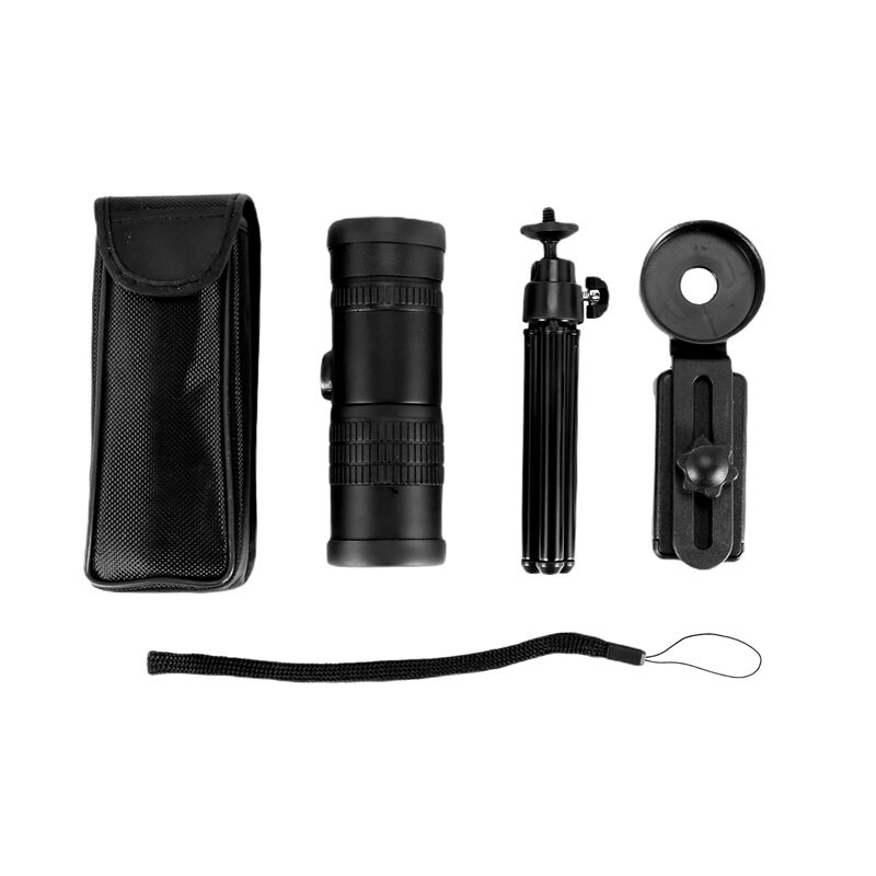Monokuláris teleszkóp 4K 10-300X30mm szuper telefotó zoom, visszahúzható okulár okostelefon tartóval és állvány BAK4 prizma