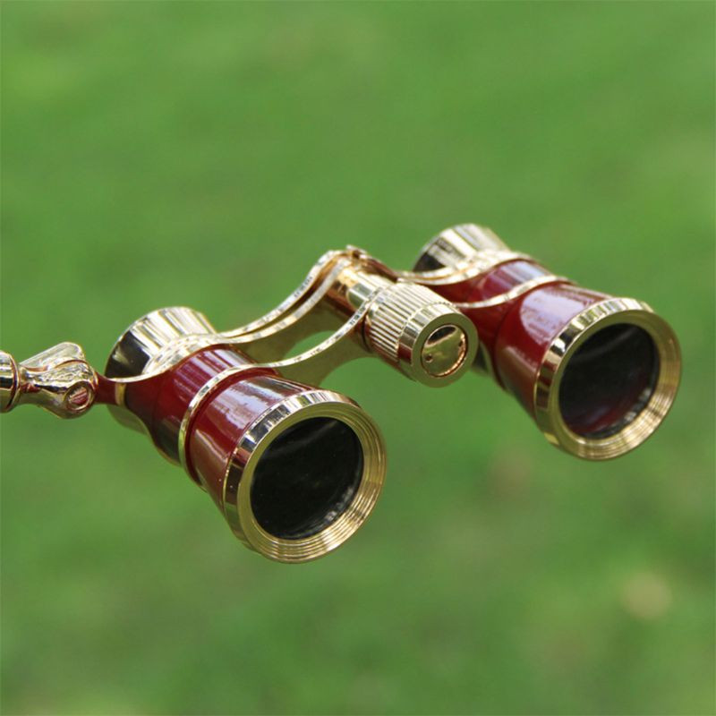 Mini Protable vintažinių akinių žiūronas teleskopas su rankena. Madingi moteriški elegantiški daugiafunkciai operos teatro žirgai
