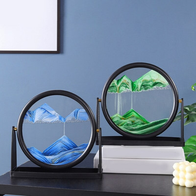 Pööratav liikuv liiv kunstipilt 3D liikuv ekraan voolav kiirliiva raam kodu magamistoa elutoa kaunistamiseks kingitus