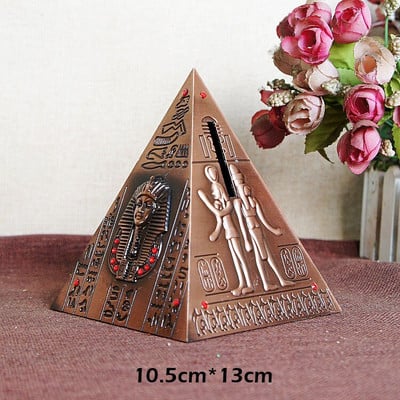 Lydinio Egipto piramidė Piggy Bank suvenyrų pastato kopija Namų dekoro papuošalai Papuošalai Kūrybiniai senoviniai laikrodžiai pinigų dėžutės