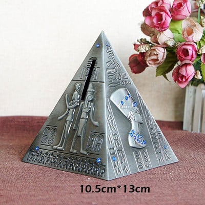 Lydinio Egipto piramidė Piggy Bank suvenyrų pastato kopija Namų dekoro papuošalai Papuošalai Kūrybiniai senoviniai laikrodžiai pinigų dėžutės