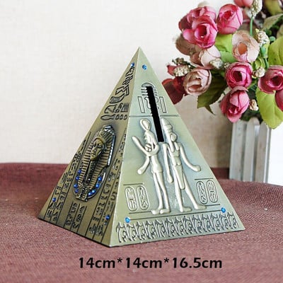 Lydinio Egipto piramidė Piggy Bank suvenyrų pastato kopija Namų dekoro papuošalai Papuošalai Kūrybiniai senoviniai laikrodžiai pinigų dėžutės