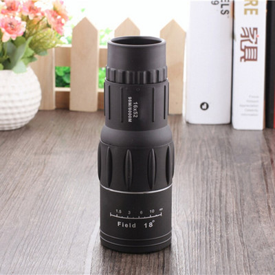 Nešiojamas 16 x 52 aukštas žiūronai HD monokulinis teleskopas Plastikiniai žiūronai lauko sportui teleskopas silpnai apšviestas naktinis matymas