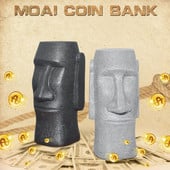 Naujas kūrybingas Velykų salos Akmeninis žmogus pinigų taupymo dėžutė Dervos Piggy Bank Juoda Pilka Elegantiškas Moai Monetų Bankas